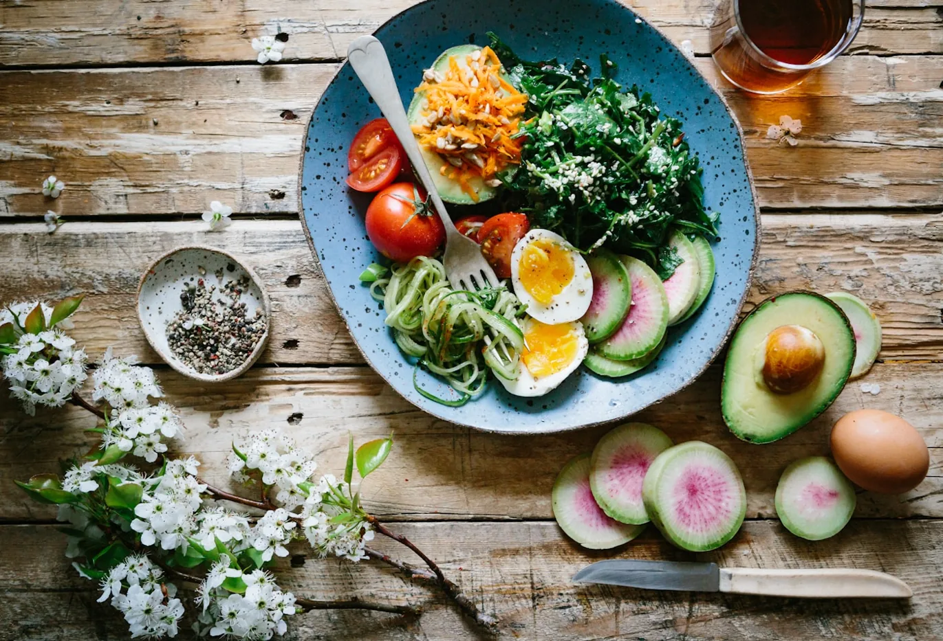 Original bright healthy food image for lemon menopause kefir smoothie