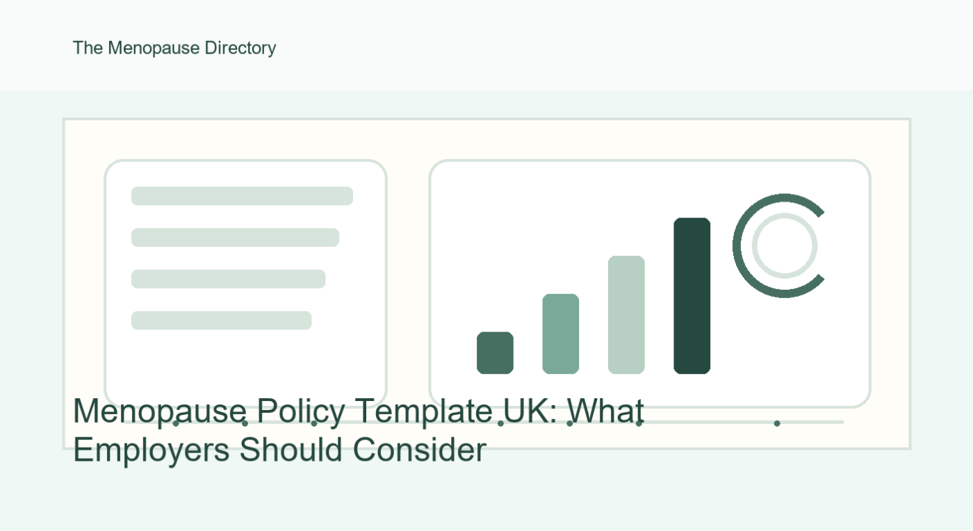 Workplace menopause policy document with pen and checklist