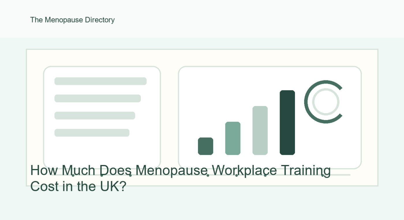 Workplace menopause training cost guide with documents and calculator